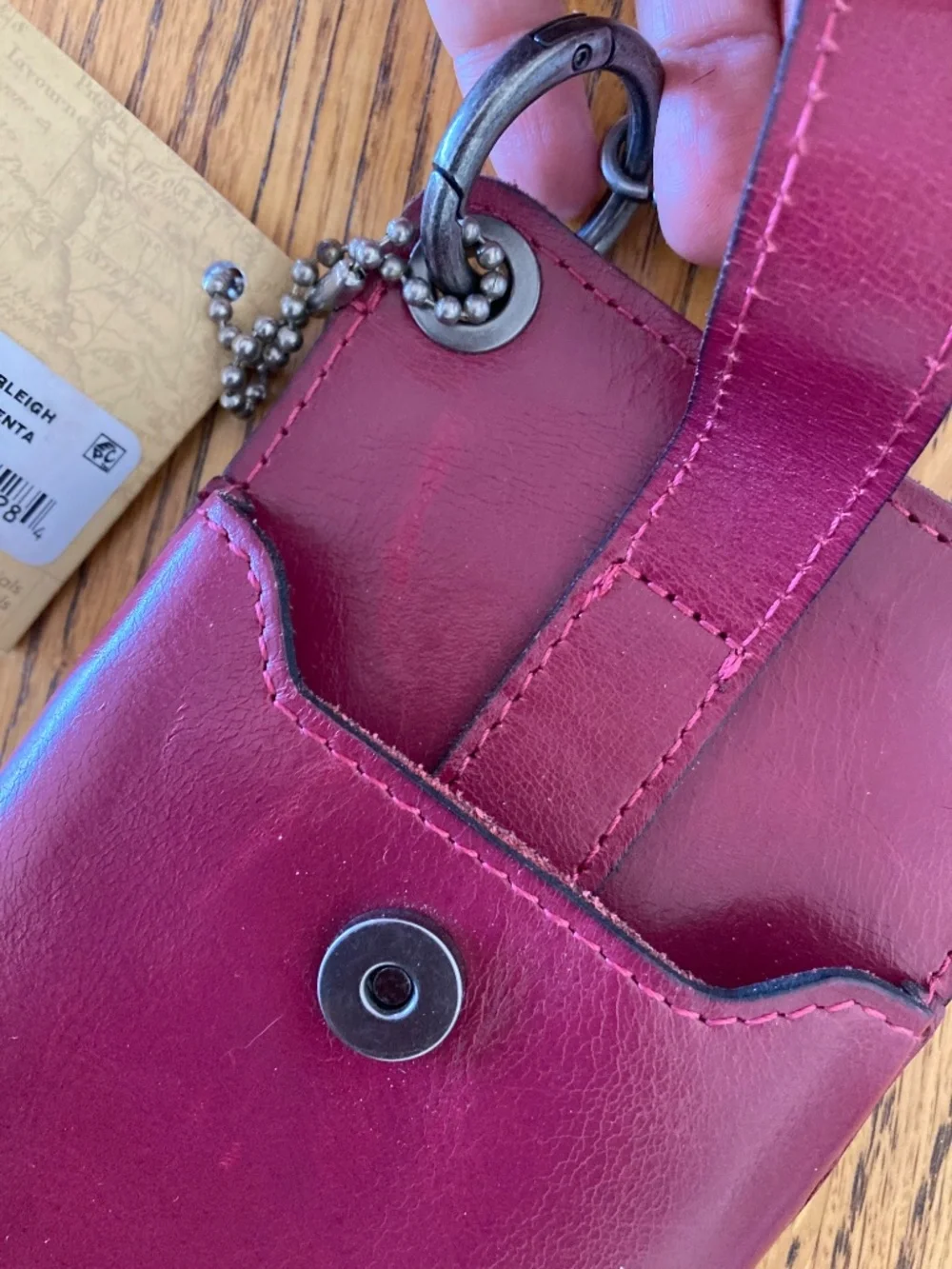 Patricia Nash “Farleigh” Magenta Leather Crossbody Bag - Picture 7 of 7